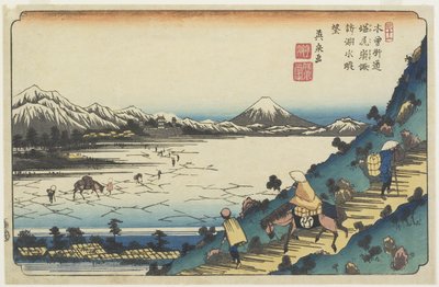 No.31：塩尻峠から見た諏訪湖、1835-1836 作： Keisai Eisen